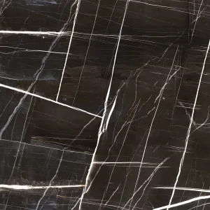 GRESIE ELEGANT 6001 DARK - 60.5X60.5 cm, ceramică glazurată, lucioasă, rectificată, negru cu vene albe, pentru interioare elegante.