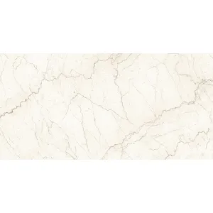 GRESIE 024 BOTTOCHINO WHITE - 60X120 cm, porțelanată, lucioasă, rectificată, albă cu vene subtile, pentru interioare și exterioare elegante.