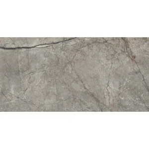 GRESIE 125 OMANI GREY - 60X120 cm, porțelanată vitrificată, lucioasă, rectificată, gri cu nervuri naturale, ideală pentru interioare și exterioare elegante.