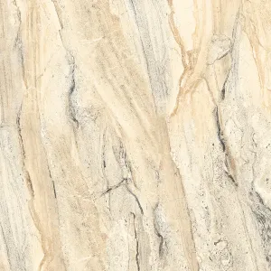 GRESIE IRNO BEIGE - 60X60 cm, porțelanată, glazurata, aspect de marmură bej cu venaturi fine, finisaj lucios, perfectă pentru spații interioare și exterioare elegante.