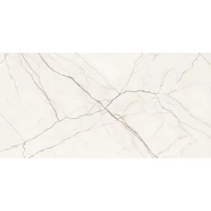 GRESIE ARISTO BIANCO - 60X120 cm, porțelanată, aspect de marmură crem cu inserții gri și maro, finisaj mat elegant, fiind alegerea ideală pentru spații sofisticate, moderne și luminoase.