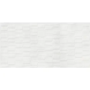 GRESIE CONCRETE BIANCO VEGA - 60X120 cm, porțelanată, glazurata, aspect de ciment gri deschis cu finisaj mat carving embosat, fiind ideală pentru placarea pereților decorativi.