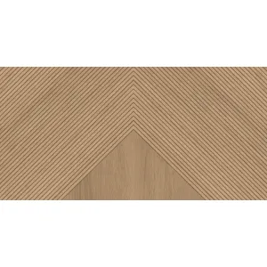 GRESIE WOODY BROWN - 80X160 cm, porțelanată, mată cu efect carving tip riflaj, nuanță maro natural, cu aspect cald și modern.