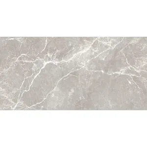 GRESIE BROKIS - 60X120 cm, porțelanată, îmbină eleganța tonurilor de gri cu un finisaj mat și efecte speciale lucioase în relief (Vitro), pentru un aspect rafinat și sofisticat.