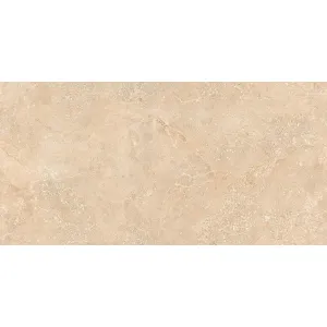 FAIANTA EX 80052 D LARA MARO - 30X60 cm, ceramica glazurată, lucioasă, rectificată, aspect de piatra naturală maro-bej, o alegere elegantă pentru interioare clasice sau moderne.