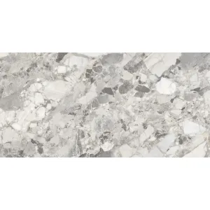 GRESIE COPICO GREY - 60X120 cm, porțelanată, finisaj mat texturat cu aspect granulat, design terrazzo în nuanțe de gri și alb, ideală pentru interioare moderne și spații exterioare rezistente.