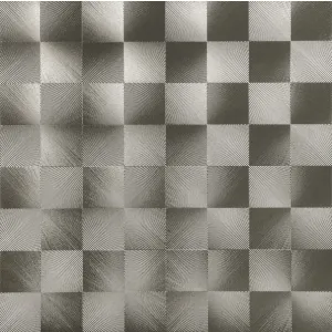 GRESIE 6JS089 - 60X60 cm, porțelanată metalică, gri-antracit, rectificată, glazurată, cu model geometric în relief, ideală pentru placări decorative interioare.