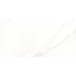 GRESIE ROYAL PLATINUM SATVARIO - 60X120 cm, portelanată, glazurata, suprafata lucioasă, design elegant inspirat din marmură alba cu nervuri fine gri, pentru spații interioare și exterioare, compatibila cu incalzirea in pardoseala.