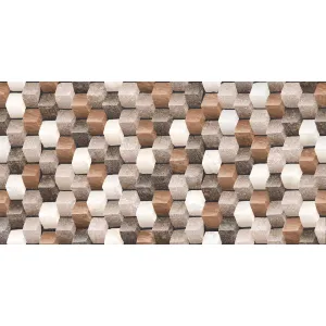 GRESIE PORTELANATA PT PLACAT PERETI 7679 - 30X60 cm, porțelanată, decorativă, aspect geometric, suprafata mata, finisaj în relief 3D, ideală pentru placarea pereților interiori și exteriori.