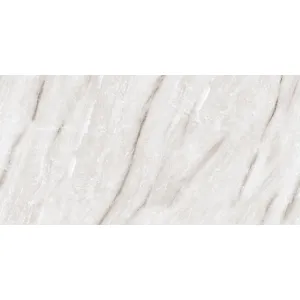 GRESIE VIVID BIANCO - 60X120 cm, porțelanată, lucioasă, nuanță alb cu nervuri subtile gri-bej, aspect rafinat ce redă eleganța marmurei naturale.