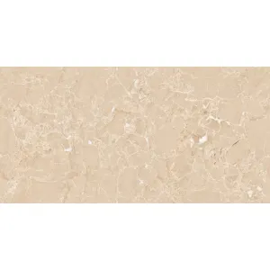 GRESIE EMPERADOR BEIGE - 80X160 cm, porțelanată, crem, mată cu efect carving, rectificată, aspect de piatră naturală, pentru interioare și exterioare.