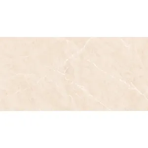 GRESIE ARGENTO ALABASTER - 80X160 cm, porțelanată, glazurata, aspect de marmură crem deschis cu vene subtile, finisaj lucios glazurat, ideală pentru interioare elegante și luminoase.