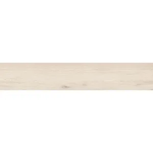 GRESIE WASHED BIANCO - 20X120 cm, porțelanată, aspect de lemn bej în nuanță deschisă, cu textură naturală și efect carving, finisaj mat rectificat, potrivită pentru interior și exterior.