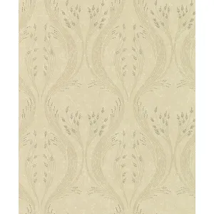 TAPET PVC LE PAYSAGE 236106 - 53X1000 cm (5.3 mp/rolă), în nuanțe calde de bej, cu model vegetal elegant și finisaj mat. Ideal pentru decoruri rafinate, aduce o notă naturală și liniștită spațiilor interioare.
