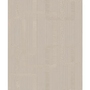 Tapet RHYTHM 811105 – 53x1000 cm (5.3 m²/ rola), model geometric modern în tonuri de bej. 