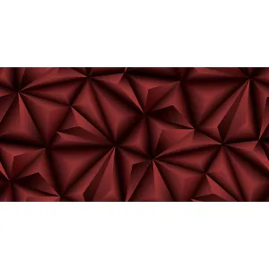 Tapet 3D FANTASY GK 855275 – 106x1000 cm (10.6 m²/ rola), PVC, lavabil, model cu efect 3D de volum, design geometric roșu rubiniu intens, ideal pentru spații creative sau accente decorative de impact.