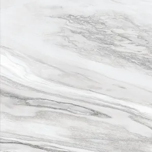 GRESIE SILVER PALERMO (GS88004) - 80X80 cm, porțelanată, lucioasă, în nuanțe de gri argintiu cu vene fine și efect marmorat elegant, cu inserții metalice subtile ce adaugă rafinament spațiilor moderne.
