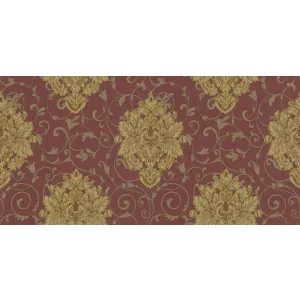 TAPET PVC CANDACE 87903 - 106X1000 cm (10.6 mp/rolă), cu model baroc elegant în nuanțe de vișiniu intens și auriu. Un design regal, plin de personalitate, ce adaugă rafinament și profunzime oricărui spațiu interior.