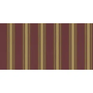 Tapet CANDACE 87976 – 106x1000 cm (10.6 m² /rola), PVC, lavabil, model clasic cu dungi verticale în nuanțe de vișiniu și auriu, ideal pentru decoruri elegante și clasice.