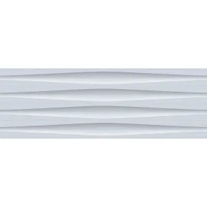 FAIANTA BALENO AQUA LT - 25X75 cm, ceramica glazurata, lucioasă și rectificată, cu design uni 3D subtil, in nuante de bleu, albastru si alb, ideală pentru interioare moderne și luminoase.