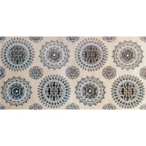 PLACA  DECOR FAIANTA EMANUEL IVORY SILVER 30X60 CM, bej cu model argintiu, lucioasa, rectificata