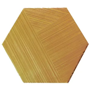 PLACA DECOR FAIANTA FAME GOLD HEXAGON 20X23 CM, aurie in forma de hexagon, lucioasa, nerectificata