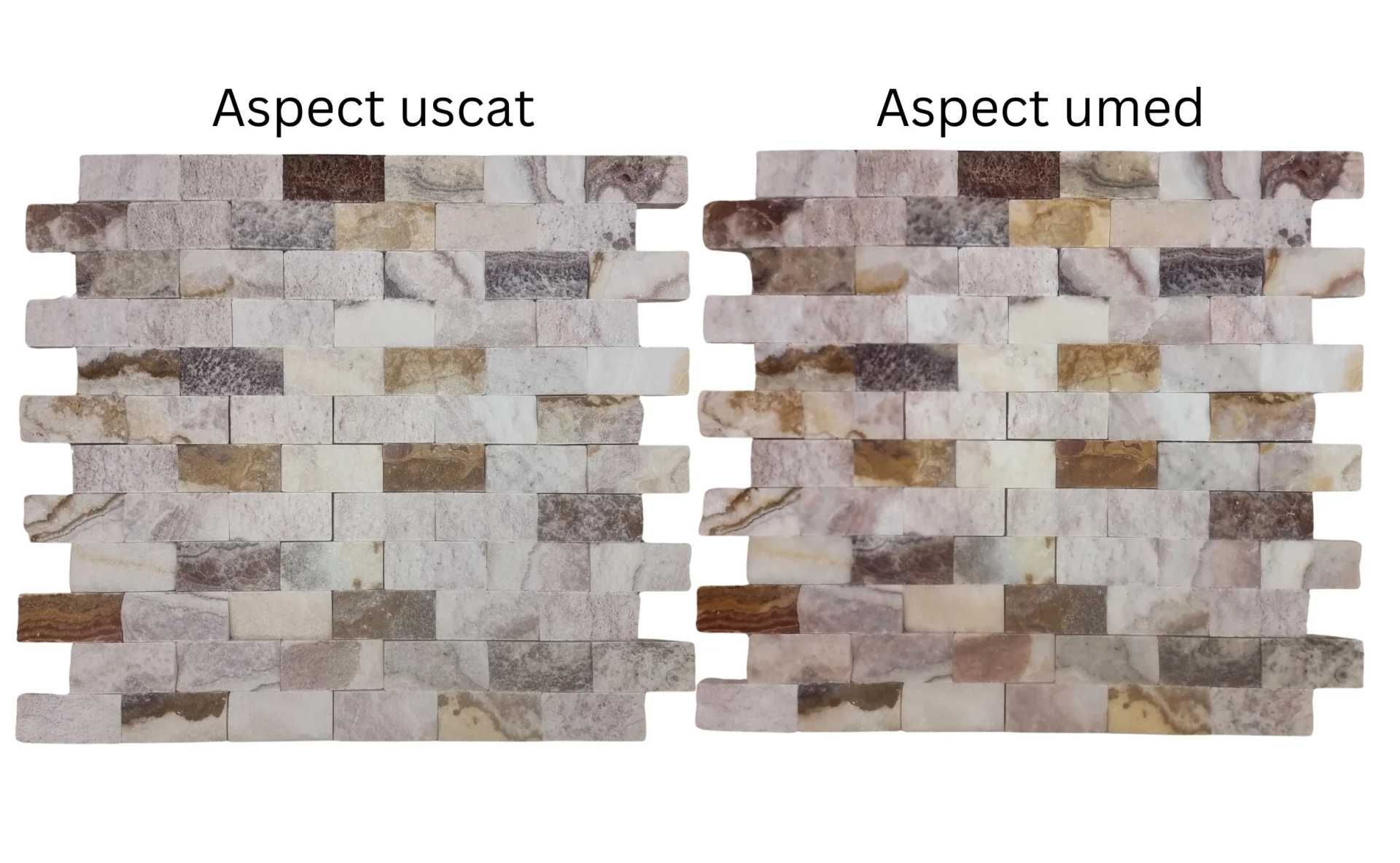 MOZAIC RAINBOW ONYX - 29X30.5 cm, grosime variabila 1.5-1.8 cm, finisaj split face, nuanțe multicolore și textură neregulată, ideal pentru decoruri spectaculoase și elegante.