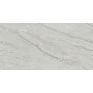 GRESIE MARBELLA GREY - 60X120 cm, porțelanată, glazurata, rectificata, lucioasă, cu aspect sofisticat de marmură gri cu vene fine și dinamice gri si albe, ideală pentru interior și exterior, compatibilă cu încălzirea în pardoseală.