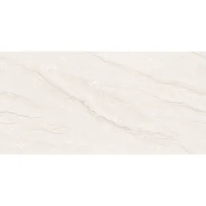 GRESIE MARBELLA BIANCO - 60X120 cm, porțelanată, finisaj lucios, bej elegant cu vene subtile, ideală pentru interioare luminoase și sofisticate.