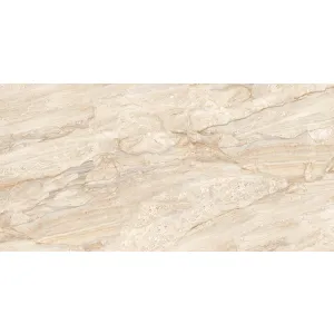 GRESIE ROMANIA GRIS - 60X120 cm, porțelanată lucioasă, rectificată, glazurată, aspect elegant de piatra naturala in nuante de bej-crem cu venatura gri-bej.