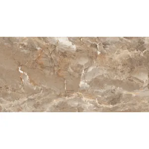 GRESIE THUNDER HONEY GRANDE - 60X120 cm, porțelanată, rectificată, cu finisaj super lucios, nuanțe calde de miere, bej și auriu, ideală pentru interioare elegante și luminoase.