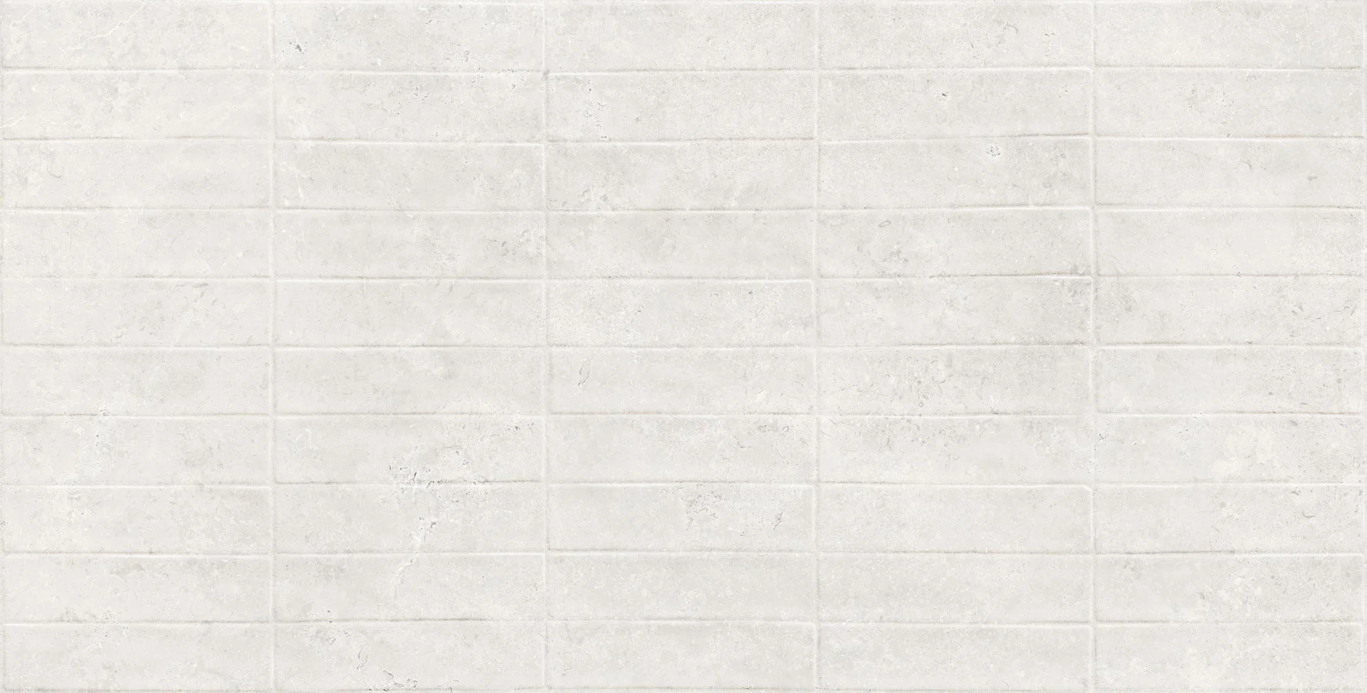 GRESIE DECOR MEMETO ARIA - 60X120 cm, porțelanată, rectificata, aspect faianță tip subway, albă, cu finisaj embosat, ideală pentru placări verticale interioare și exterioare.