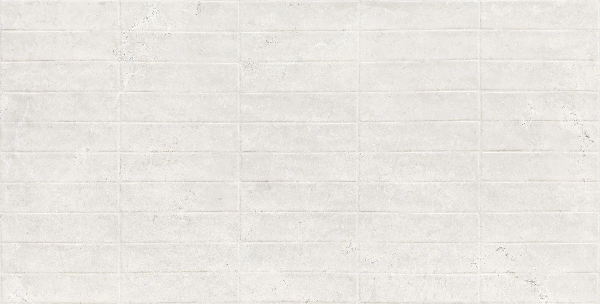 GRESIE DECOR MEMETO ARIA - 60X120 cm, porțelanată, rectificata, aspect faianță tip subway, albă, cu finisaj embosat, ideală pentru placări verticale interioare și exterioare.