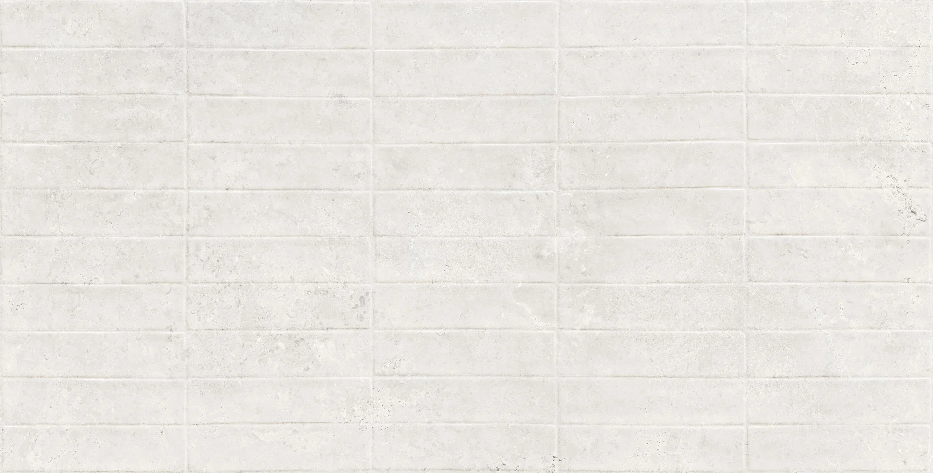 GRESIE DECOR MEMETO ARIA - 60X120 cm, porțelanată, rectificata, aspect faianță tip subway, albă, cu finisaj embosat, ideală pentru placări verticale interioare și exterioare.