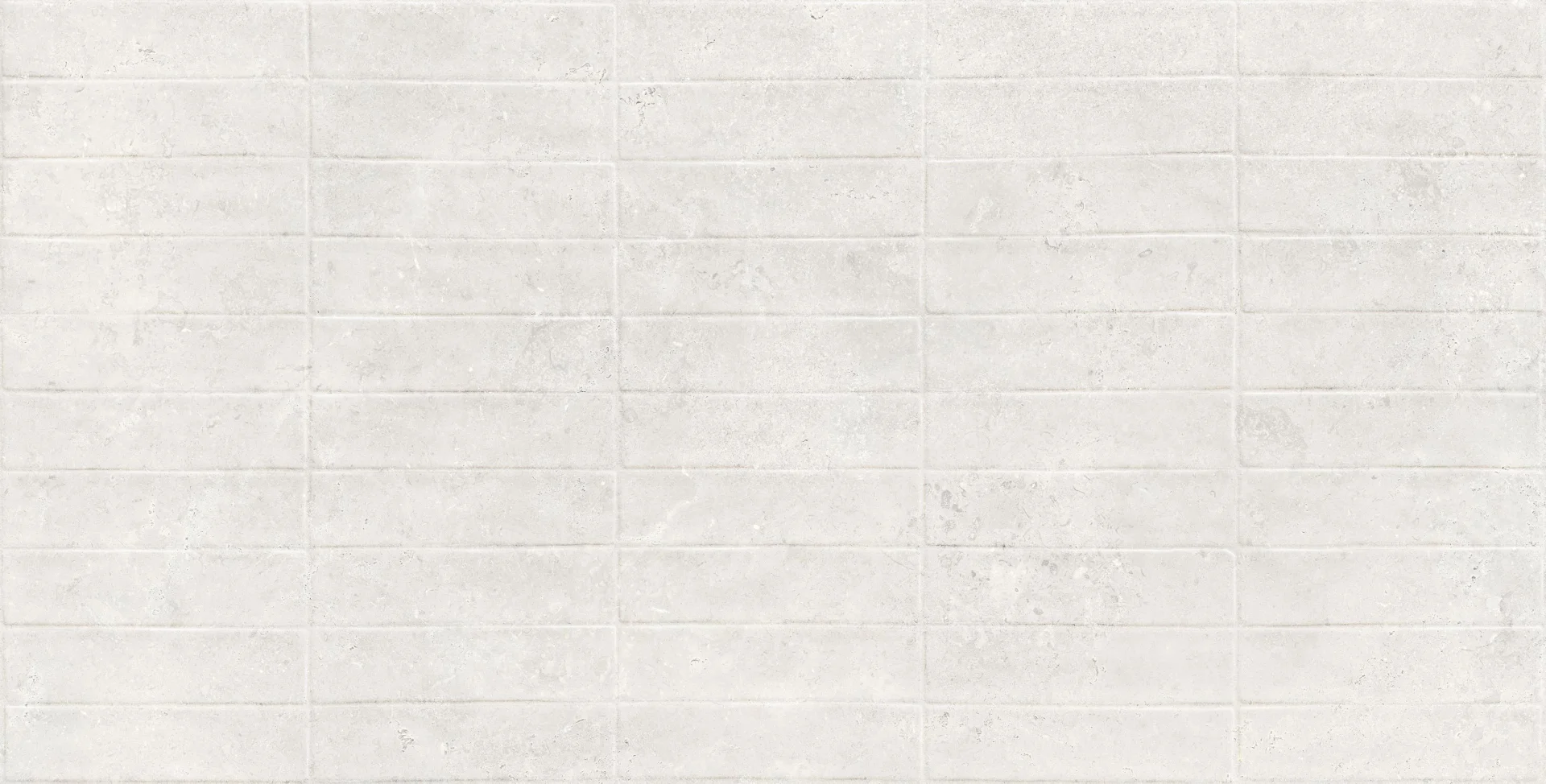 GRESIE DECOR MEMETO ARIA - 60X120 cm, porțelanată, rectificata, aspect faianță tip subway, albă, cu finisaj embosat, ideală pentru placări verticale interioare și exterioare.