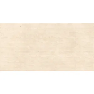GRESIE DECOR MEMETO CREMA - 60X120 cm, porțelanată, rectificata, mată cu textură carving, nuanță bej-crem, ideală pentru pardoseli și pereți la interior și exterior.