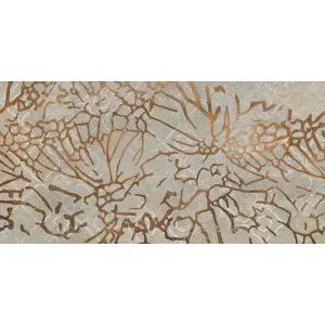 PLACA DECOR GOLDUST BROWN - 80X160 cm, portelanata, rectificata, design abstract cu efecte aurii pe fond gri, finisaj mat cu inserții lucioase, recomandată doar pentru placarea pereților.