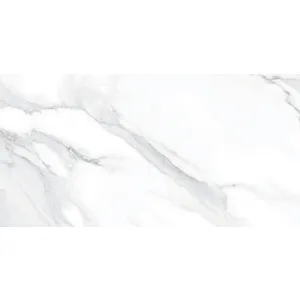 GRESIE STATUARIO MERCURY - 60X120 cm, portelanata, finisaj lucios, cu aspect elegant de marmură albă și vene gri fine. Ideală pentru interioare sofisticate și spații moderne.