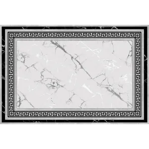 COVOR CERAMIC ARENA WHITE (6 PLACI) – 120X180 cm, model marmură, culoare alb si gri, gravuri adanci argintii, decor format din 6 plăci.