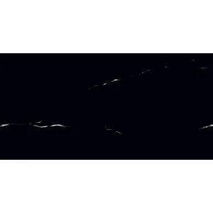 Gresie BLACK OBSIDIAN 60x120 porțelanată, super lucioasă high glossy, neagră cu accente de culoare albă, imitație piatră naturală