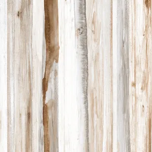 GRESIE OLFUS WOOD WHITE - 60X60 cm, porțelanată, lucioasă, model imitatie lemn alb cu nuanțe naturale de bej și gri, rectificată, ideală pentru interioare elegante și moderne.