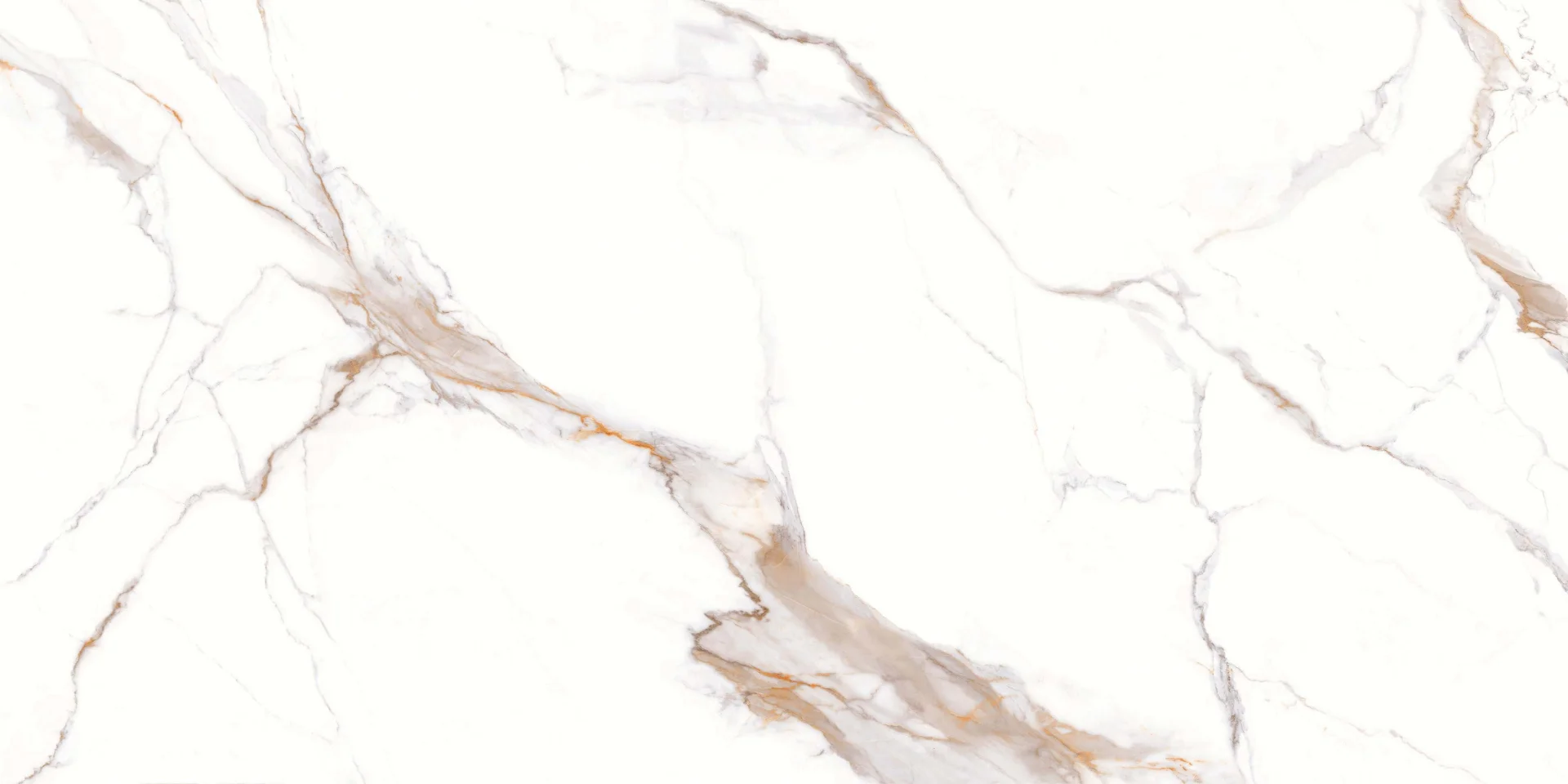 Gresie 90X180 cm aspect marmură White Canyon, albă cu venaturi maro si gri, porțelanată, color body pastă albă, sintered stone, finisaj lucios