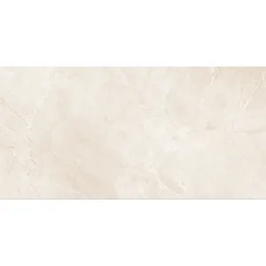 Gresie portelanata bej lucioasa HELIOS IVORY 60x120 cm, rectificata, aspect marmura