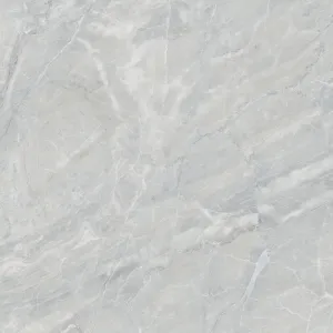 GRESIE JBN83640D - 80X80 cm, porțelanată, rectificata, finisaj lucios nano, aspect de marmura gri deschis cu vene discrete, ideală pentru interioare moderne și luminoase.