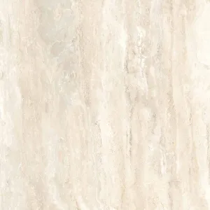 GRESIE MILANO CREMA - 80X80 cm, porțelanată, lucioasă, rectificată, aspect de travertin natural în nuanțe calde de crem-bej deschis, ideală pentru interioare luminoase și moderne.