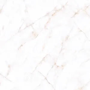 GRESIE NEW 2560 - 60X60 cm, porțelanată, în nuanță alb cu vinișoare subtile bej-aurii, finisaj lucios, rectificată pentru un montaj elegant și rafinat.