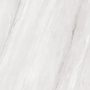 GRESIE MARBLE THASOS - 60X60 cm, porțelanată, în nuanțe de gri deschis cu vene fine, aspect de marmură naturală lucioasă, ideală pentru interioare elegante și moderne.