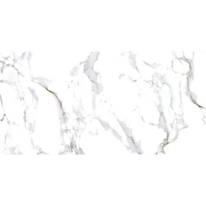 GRESIE SIRIO GREY-B - 60X120 cm, porțelanată lucioasă, rectificata, alb cu venaturi gri și aurii, aspect elegant de marmura naturala, ideală pentru pardoseli și pereți, interior și exterior.