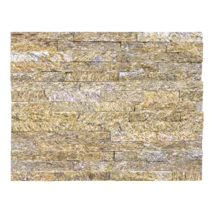 PIATRA NATURALA TIGER SKIN QUARTZITE (ZT008) - 15X60 cm, cu nuanțe aurii și accente de gri, finisaj natural, ideală pentru placări interioare și exterioare. 