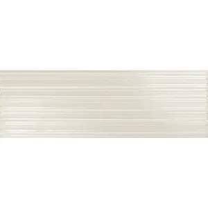 FAIANTA DEC BAG BEIGE - 20X60 cm, ceramica glazurată, nerectificata, suprafata lucioasa cu dungi texturate în relief, stil elegant și versatil, in nuante calde de bej si crem.